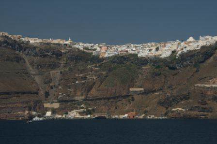 Winding donkey path up to Fira, Santorini
